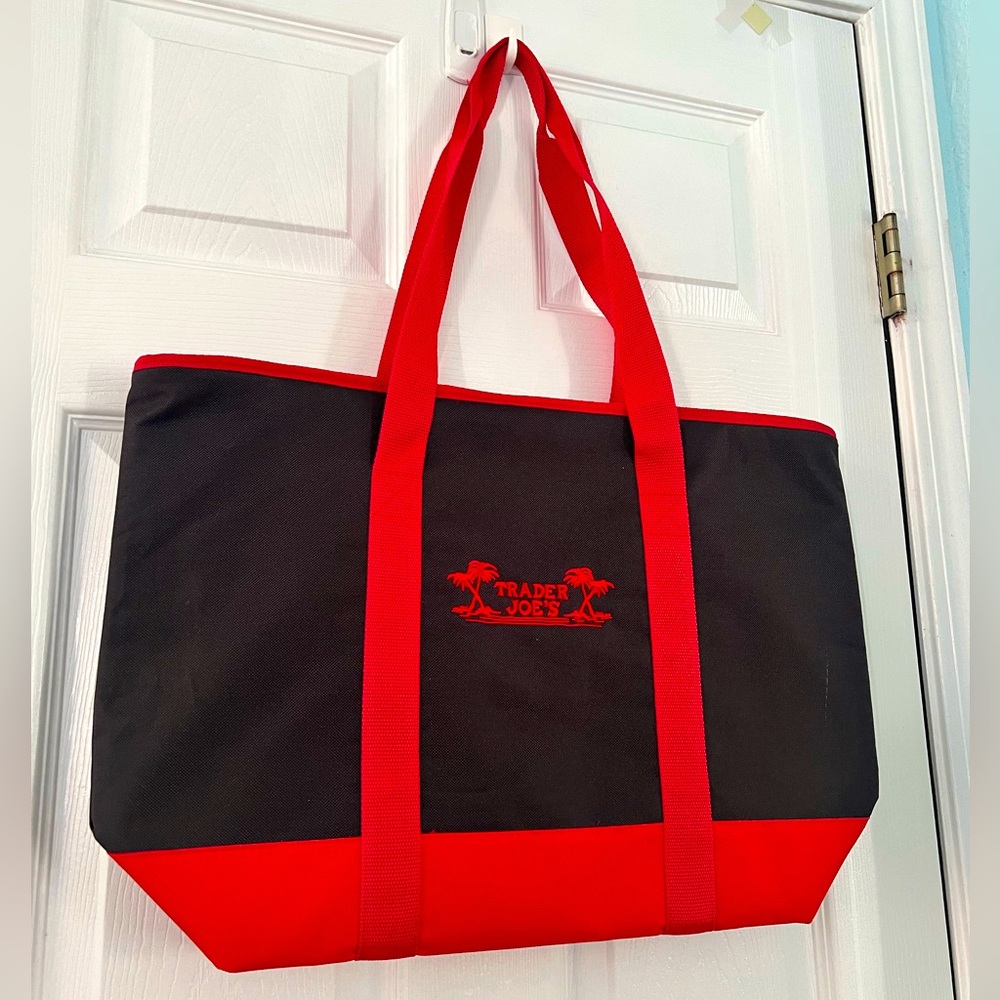 Trader Joe's Black and Red Insulated Cooler Bag
